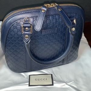 Gucci Navy Microguccissima Mini Dome Bag